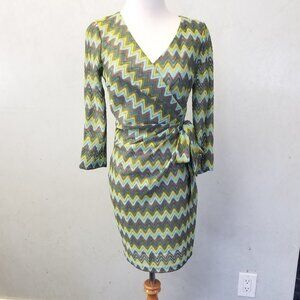 Ark & Co 3/4 sleeve faux wrap dress women's size Small (Z-11)